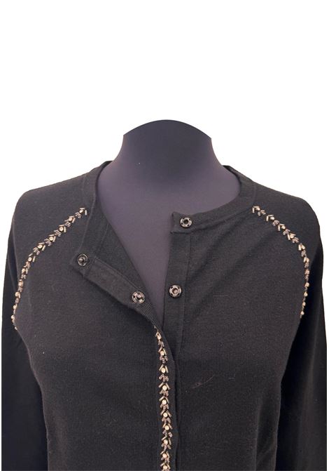 Maglia a cardigan con applicazioni CECILIA BENETTI | Maglie | 92 611NERO